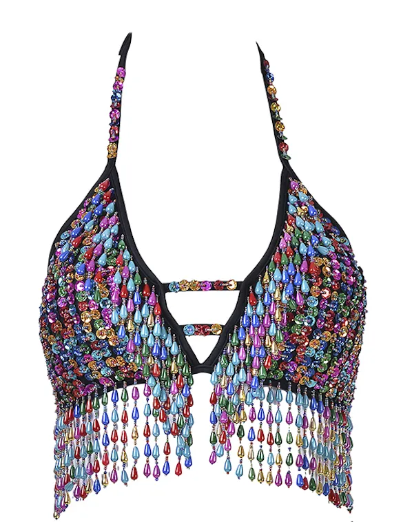 THE LUMi SHOP Necklaces Hand Stitched Sequin Bra Top Lucky Charms