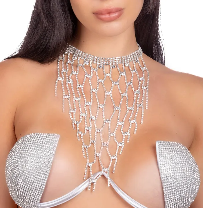 THE LUMi SHOP Necklaces Silver Rhinestone Net Necklace