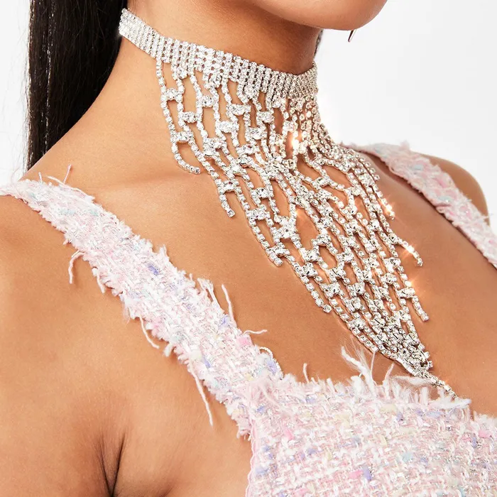 THE LUMi SHOP Necklaces Silver Rhinestone Net Necklace