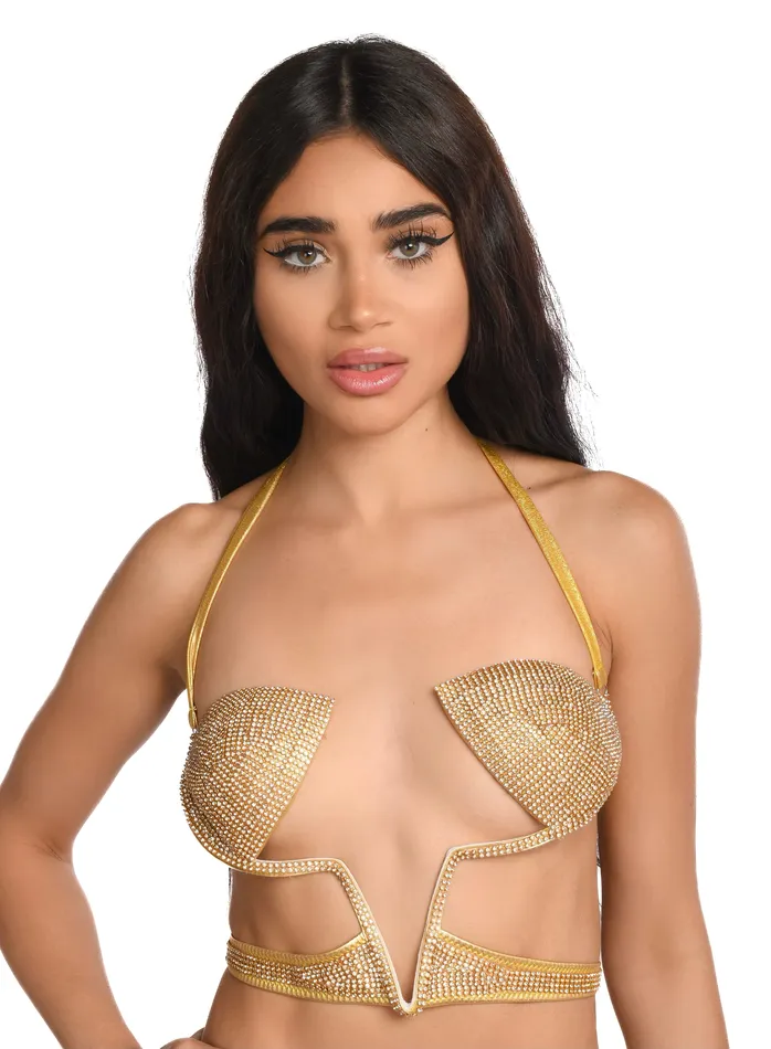 THE LUMI SHOP PreStyled Sets Gold Prism Rhinestone Top