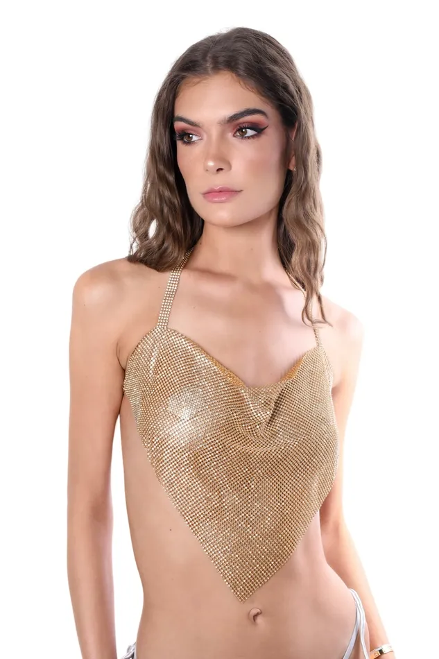THE LUMI SHOP PreStyled Sets Gold Rhinestone Top