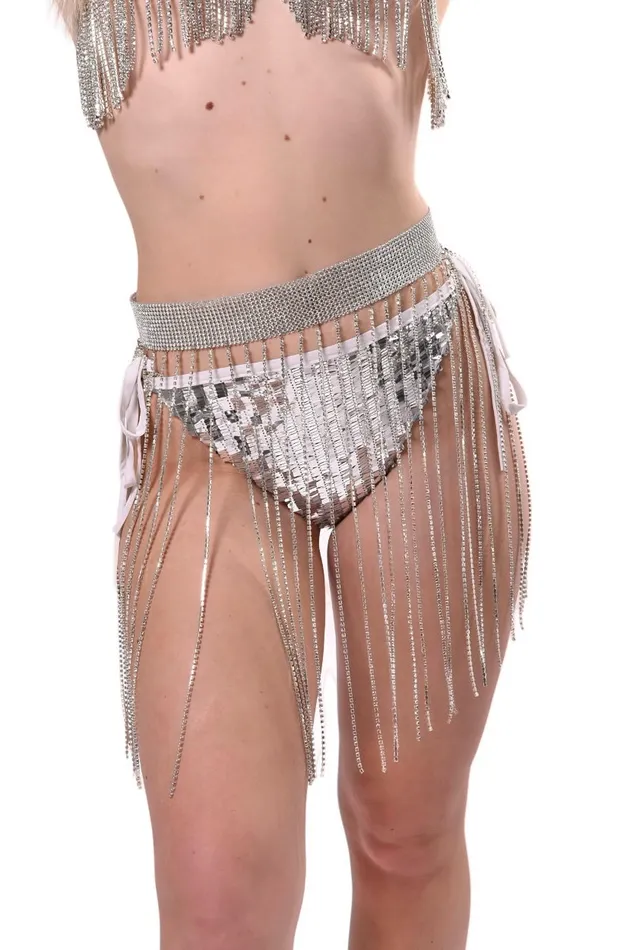THE LUMI SHOP Rings FULL OUTFIT Silver Disco TopBottomSkirtGlove