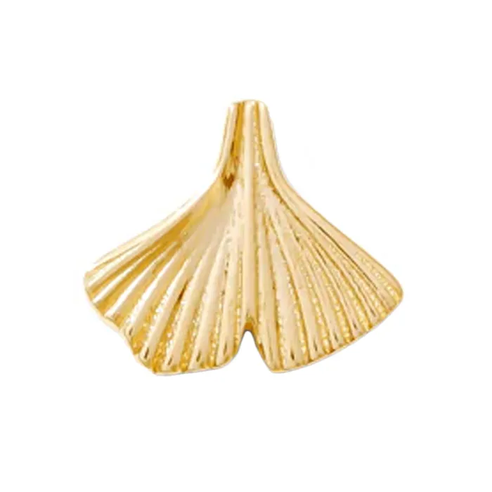 threadless Ginkgo Pin in Gold Tawapa Earrings