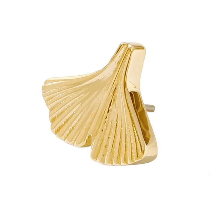 threadless Ginkgo Pin in Gold Tawapa Earrings
