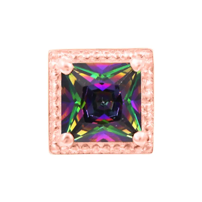 threadless Queen Mystic End in Gold with Mystic Topaz Junipurr Jewelry Earrings