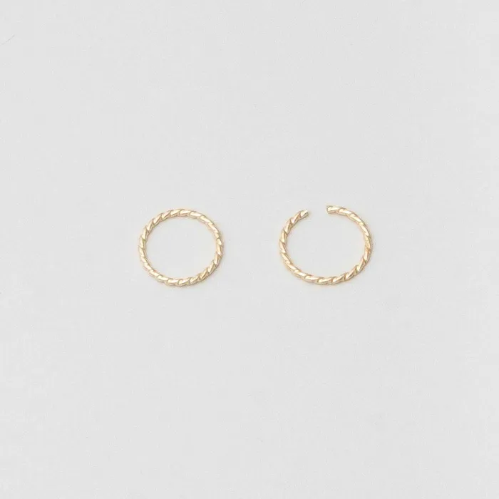 tiny twisted mini hoops fejn KS Earrings