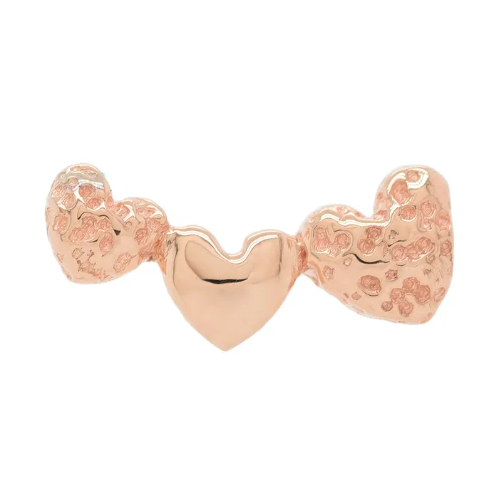 Triple Hearts Threaded End in Gold Mushroom Body Jewelry mushroom Earrings