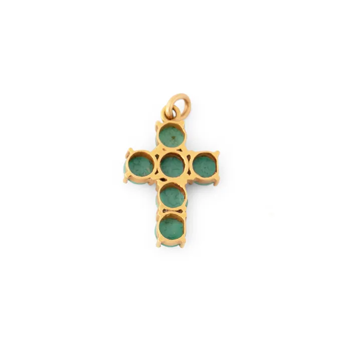 Turquoise and 18k Gold Cross Charm Vintage PreStyled Sets