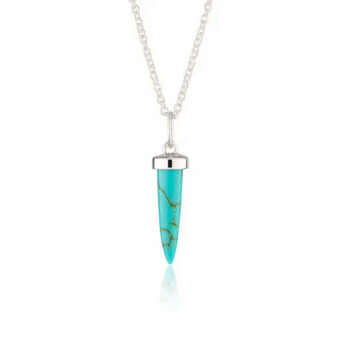 Turquoise Spike Necklace with Slider Clasp Scream Pretty Necklaces