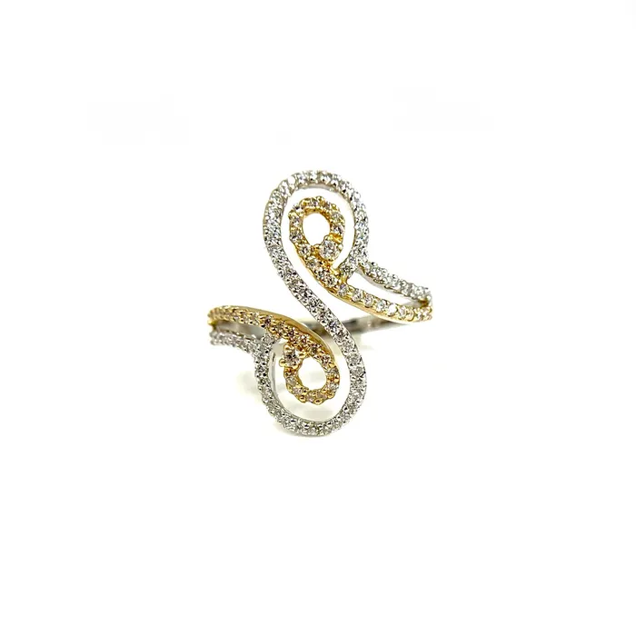 TwoToned S Pave Diamond Ring Donald Haack Diamonds Rings