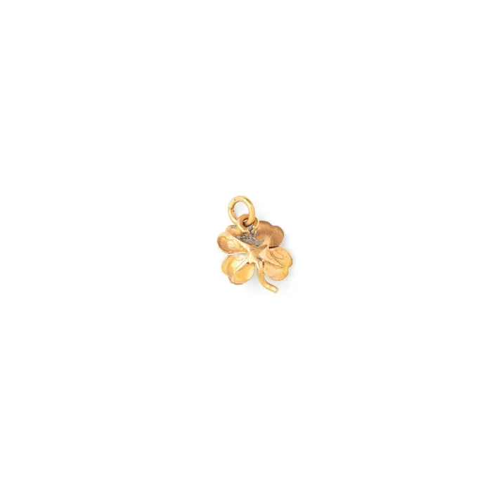 Victorian Enamel Pearl and 18K Gold Clover Charm Vintage Earrings