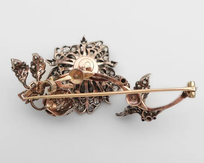 Victorian RoseCut Diamond Floral Brooch Isadoras A Rings