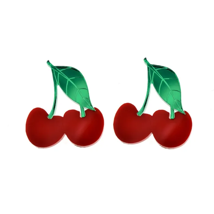 VincaUSA Earrings Last Chance XL Solid Red Cherry Earrings