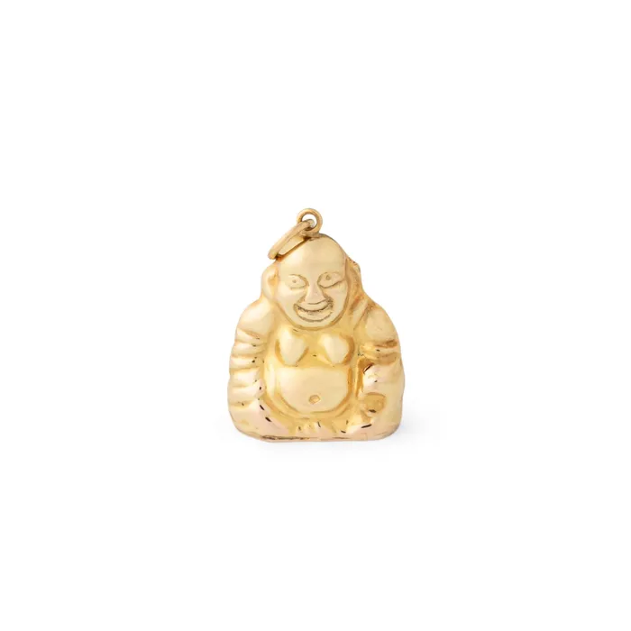 Vintage Earrings Buddha 14K Gold Charm