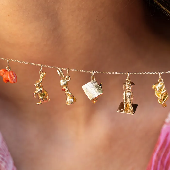 Vintage Earrings Bunny Rabbit 14k Gold Charm