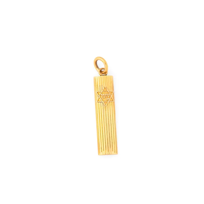 Vintage Earrings Mezuzah 14k Gold Charm