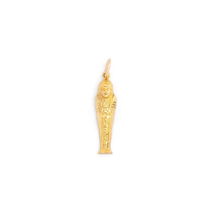Vintage Earrings Petite Egyptian Sarcophagus 14k Gold Charm
