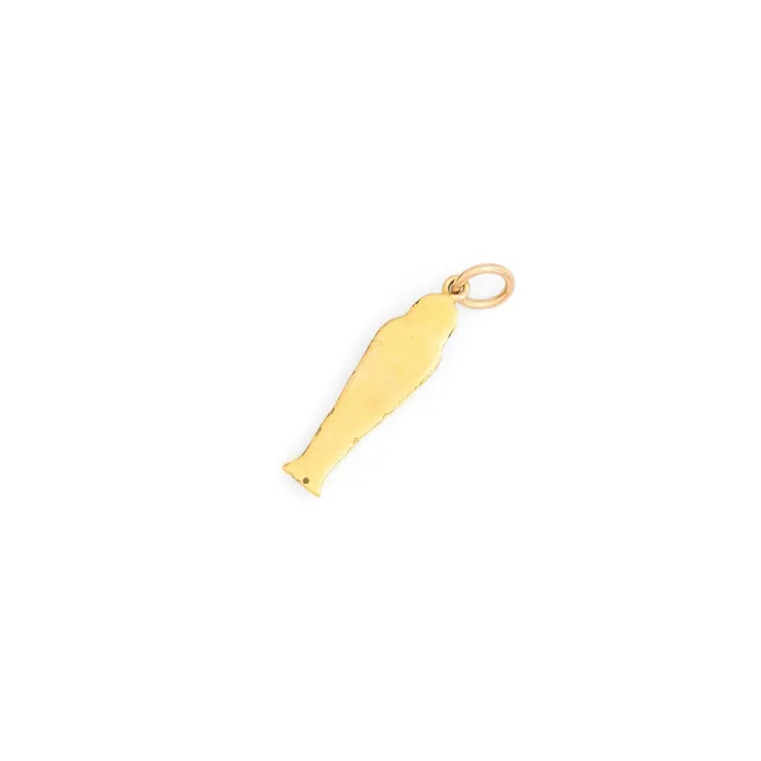 Vintage Earrings Petite Egyptian Sarcophagus 14k Gold Charm