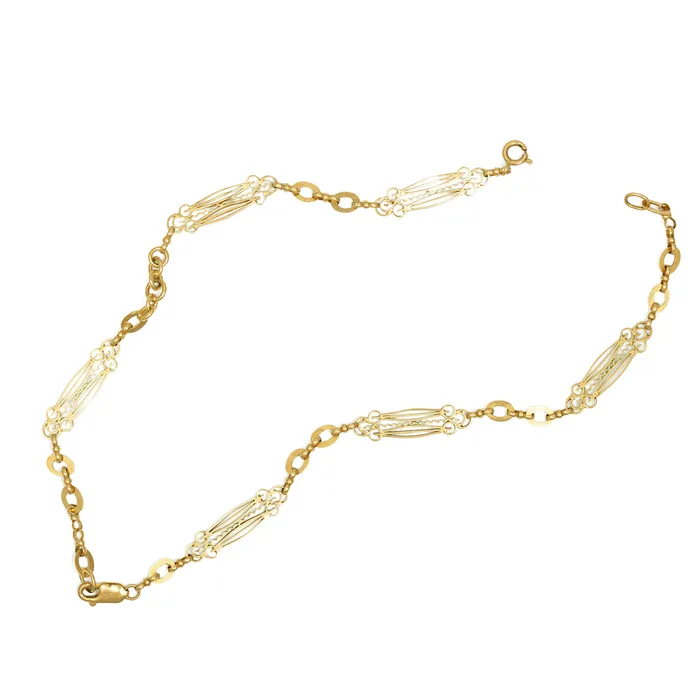 Vintage Necklaces Ornate 14k Gold Chain Necklace And Convertible Bracelets