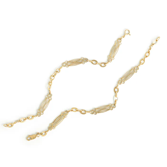 Vintage Necklaces Ornate 14k Gold Chain Necklace And Convertible Bracelets
