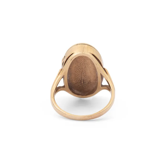 Vintage Oval 12K Gold Engraved Locket Ring Rings