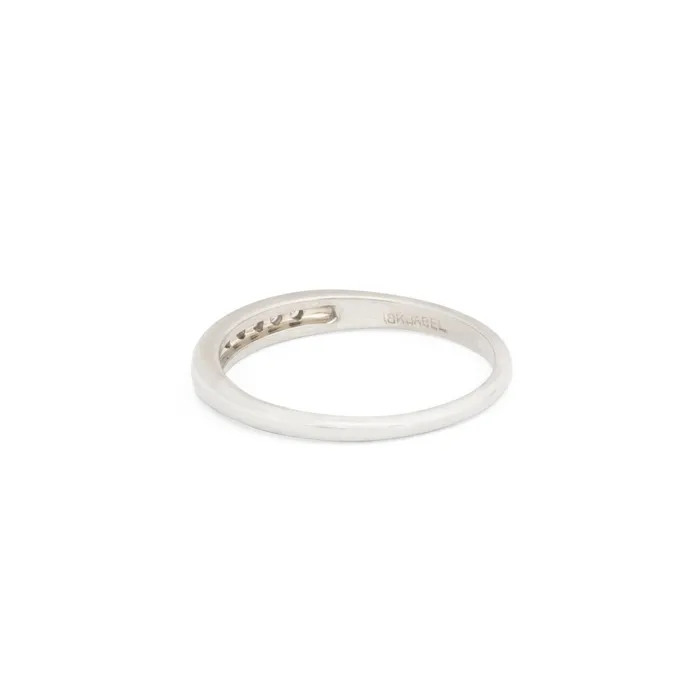 Vintage Rings Diamond And 18K White Gold Half Band