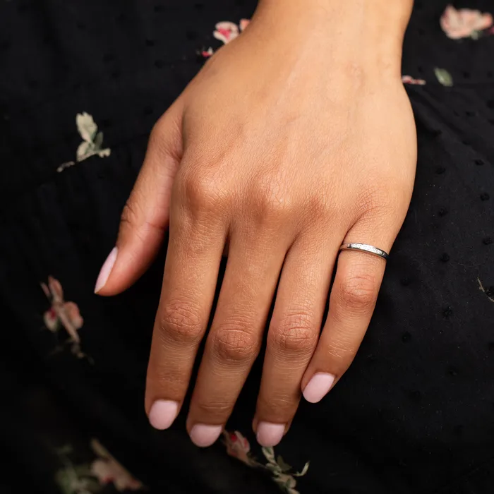Vintage Rings Diamond And 18K White Gold Half Band