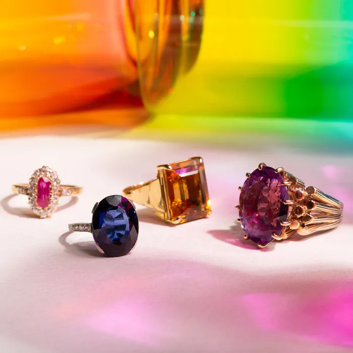 Vintage Rings Large Oval Amethyst and 14k Gold Cocktail Ring