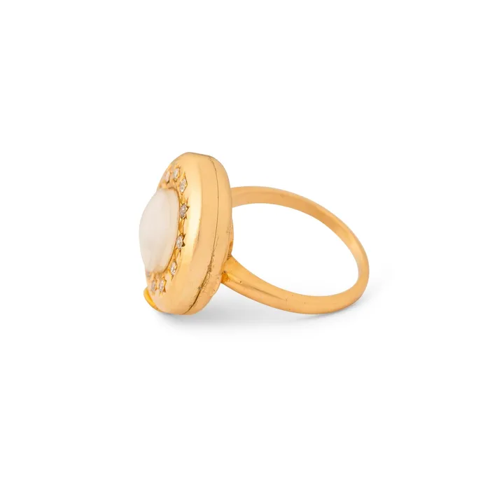 Vintage Rings MidCentury Diamond and 14K Gold Watch Ring