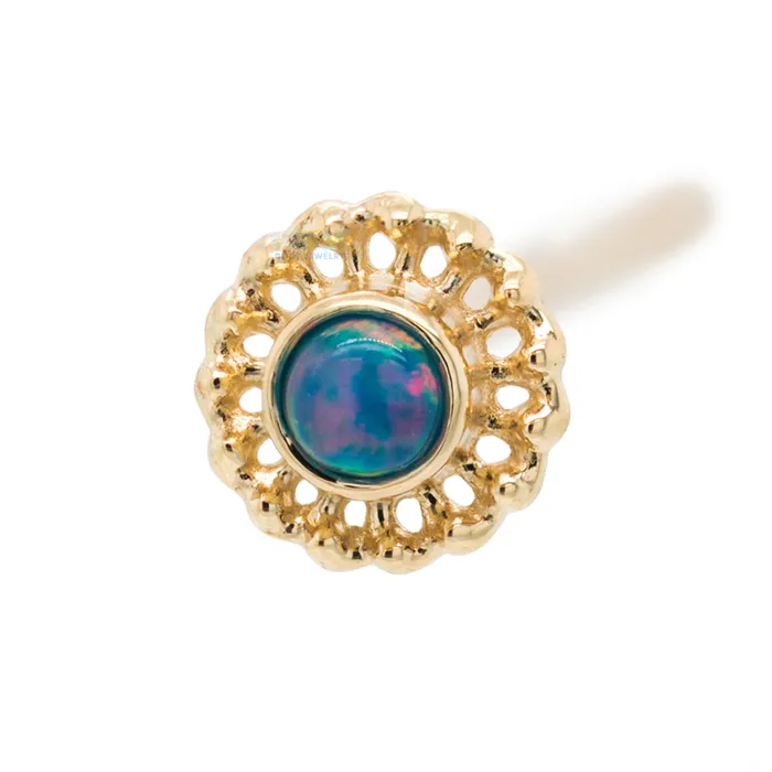 Virtue Nostril Screw in Gold with Opal Anatometal Earrings