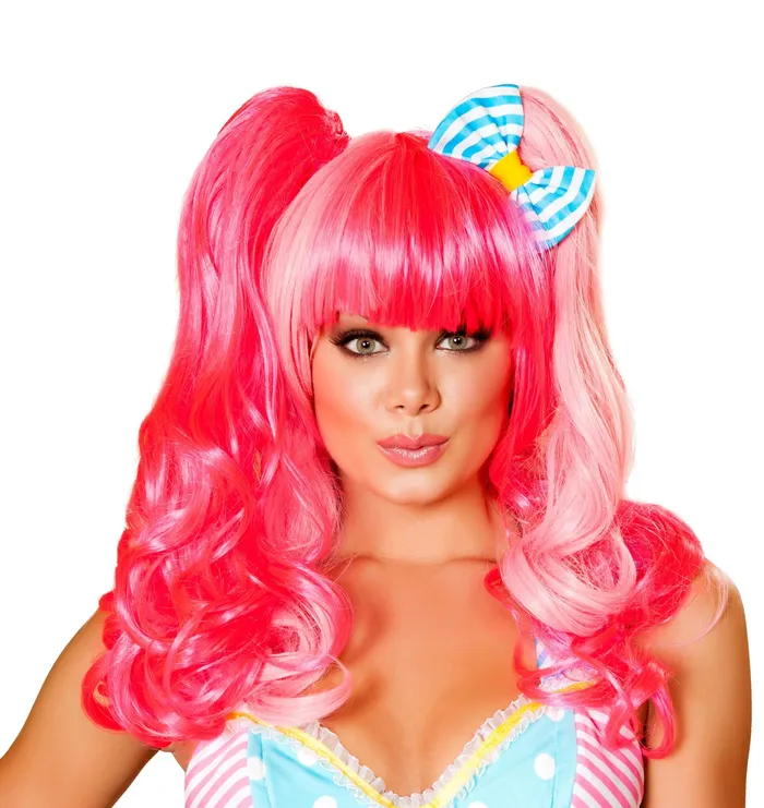 WIG102 Pink Wig Roma Costume Earrings WIG102 Pink Wig Roma Costume Earrings