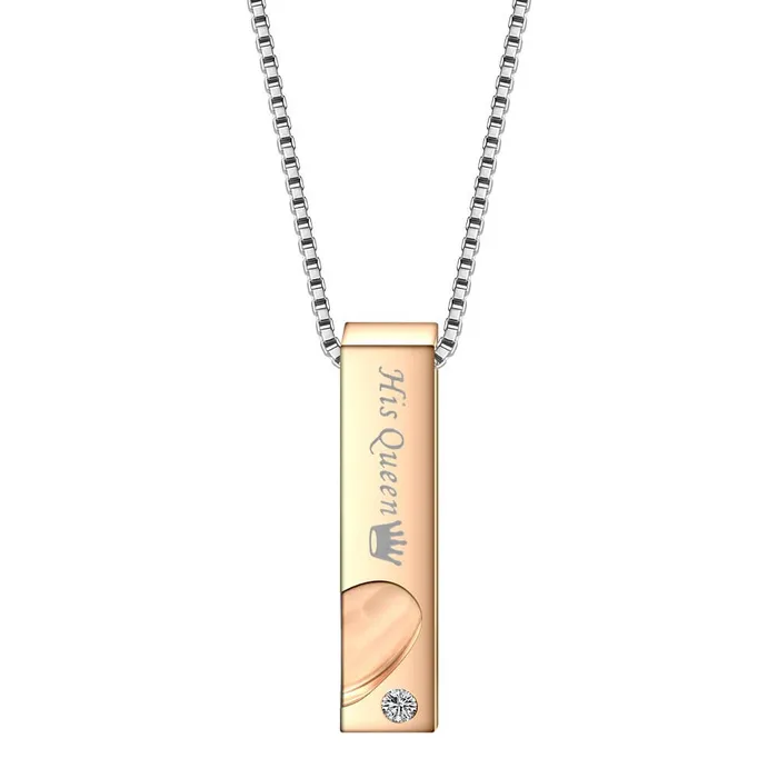 worldnetgifts His Queen Her King Couple Necklace Worldnetgifts Necklaces