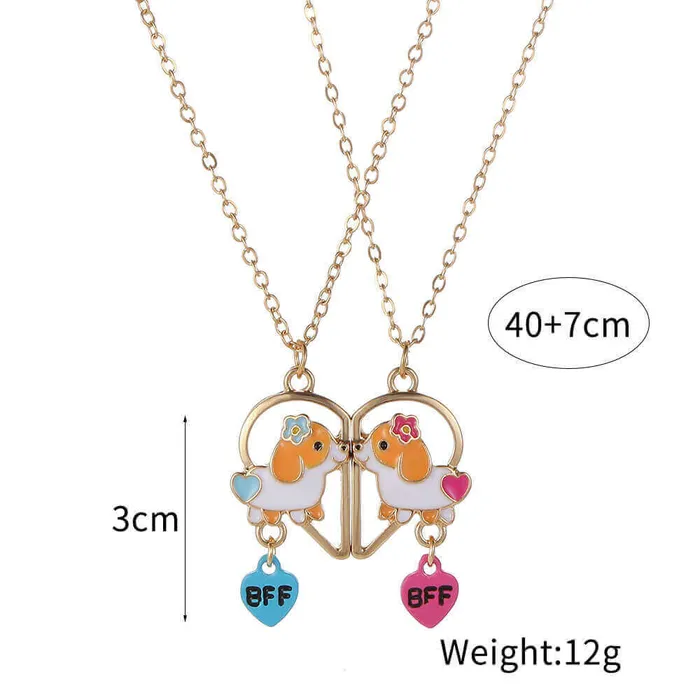 worldnetgifts Necklaces Cute Dog BFF necklace Magnetic
