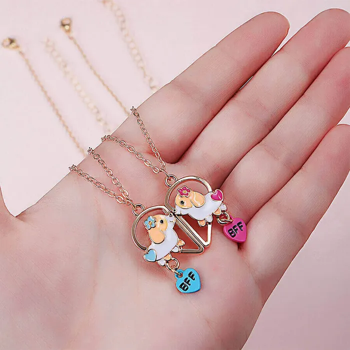 worldnetgifts Necklaces Cute Dog BFF necklace Magnetic