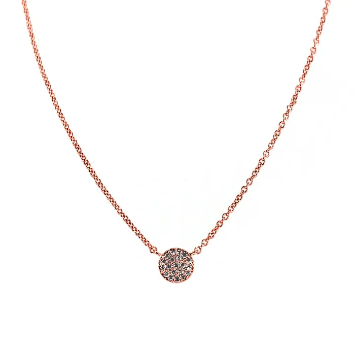 YELLOW Necklaces 4615RSE Rose Gold CZ Pave Necklace