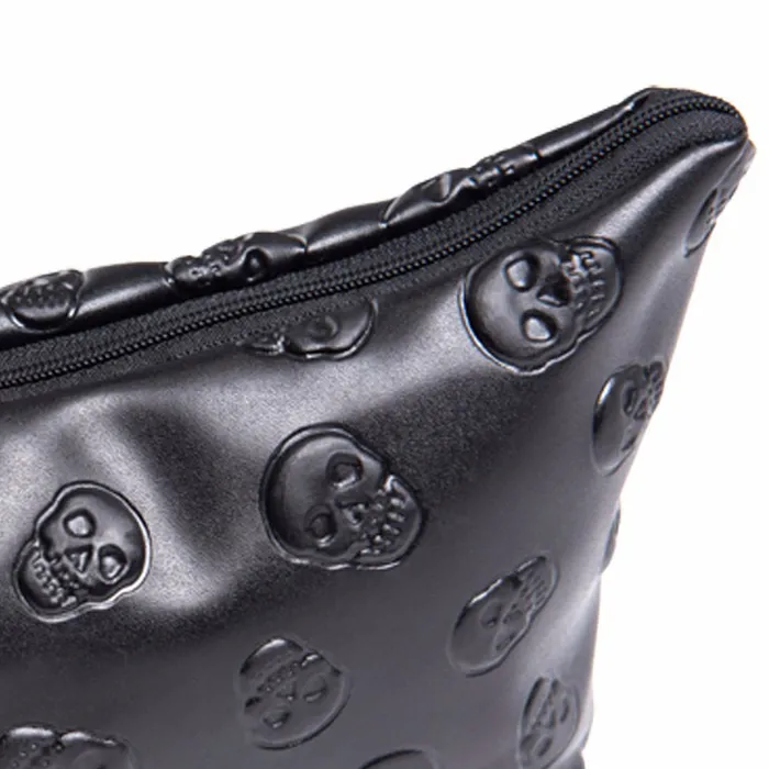 Zapps Clothing Rings Black Skulls Makeup Bag