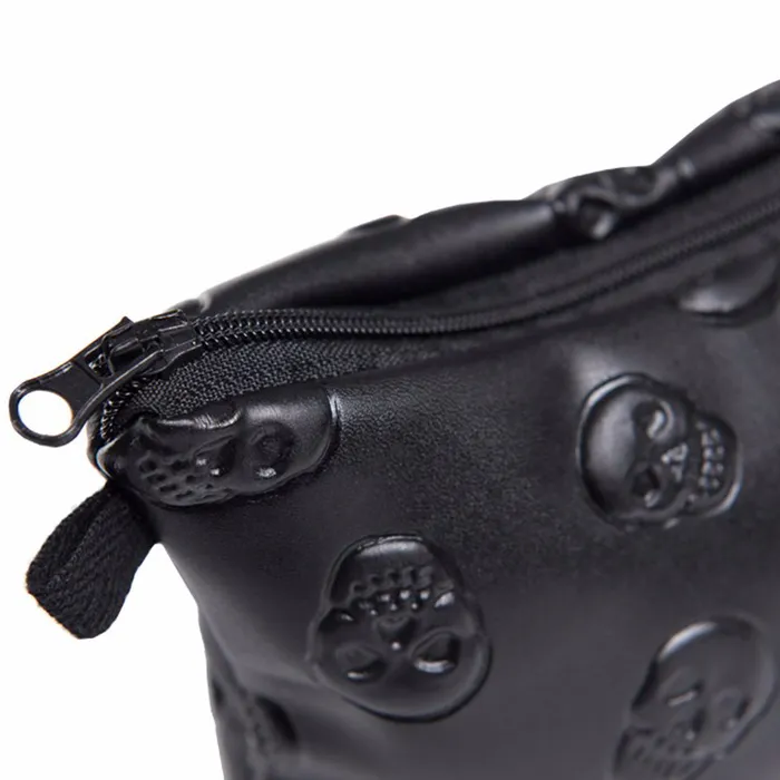 Zapps Clothing Rings Black Skulls Makeup Bag