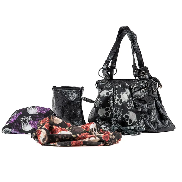 Zapps Clothing Rings Skullistic Gothic Skull Shoulder Bag Set
