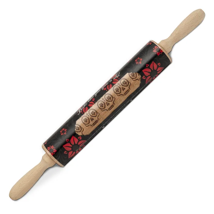 Zapps Clothing Rings Sugar Skull Embossed Pastry Rolling Pin